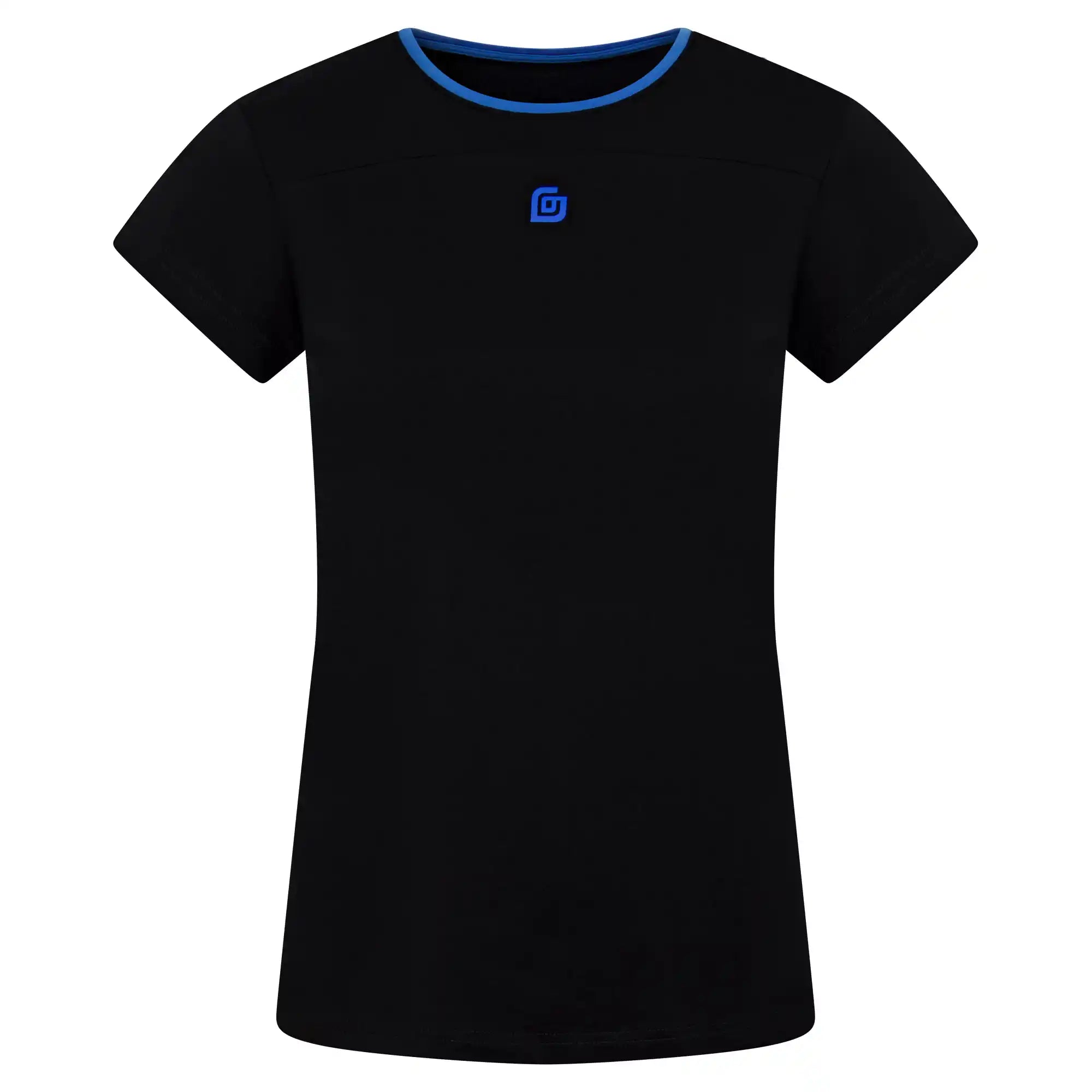 KiiGO Damen T-Shirt in elegantem schwarz. Fitness, Running, Workout. Stylisches Design aus 100% biologisch abbaubaren Fasern. Atmungsaktiv, schnelltrocknend, hypoallergen.