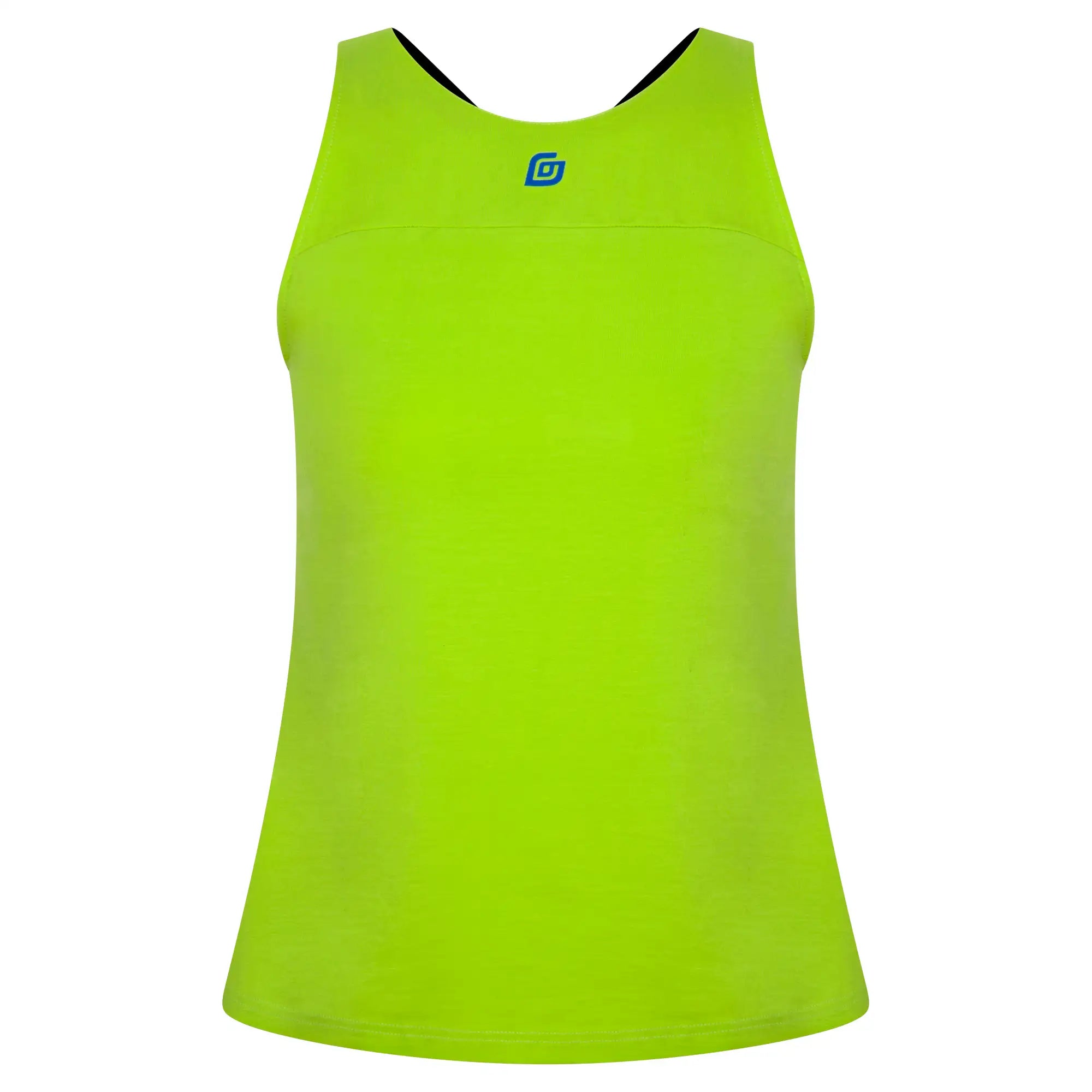 Damen Tanktop ohne Arm in leuchtendem Limepunch. Leicht und angenehm weich auf der Haut. Hypoallergen. 100% biologisch abbaubar.