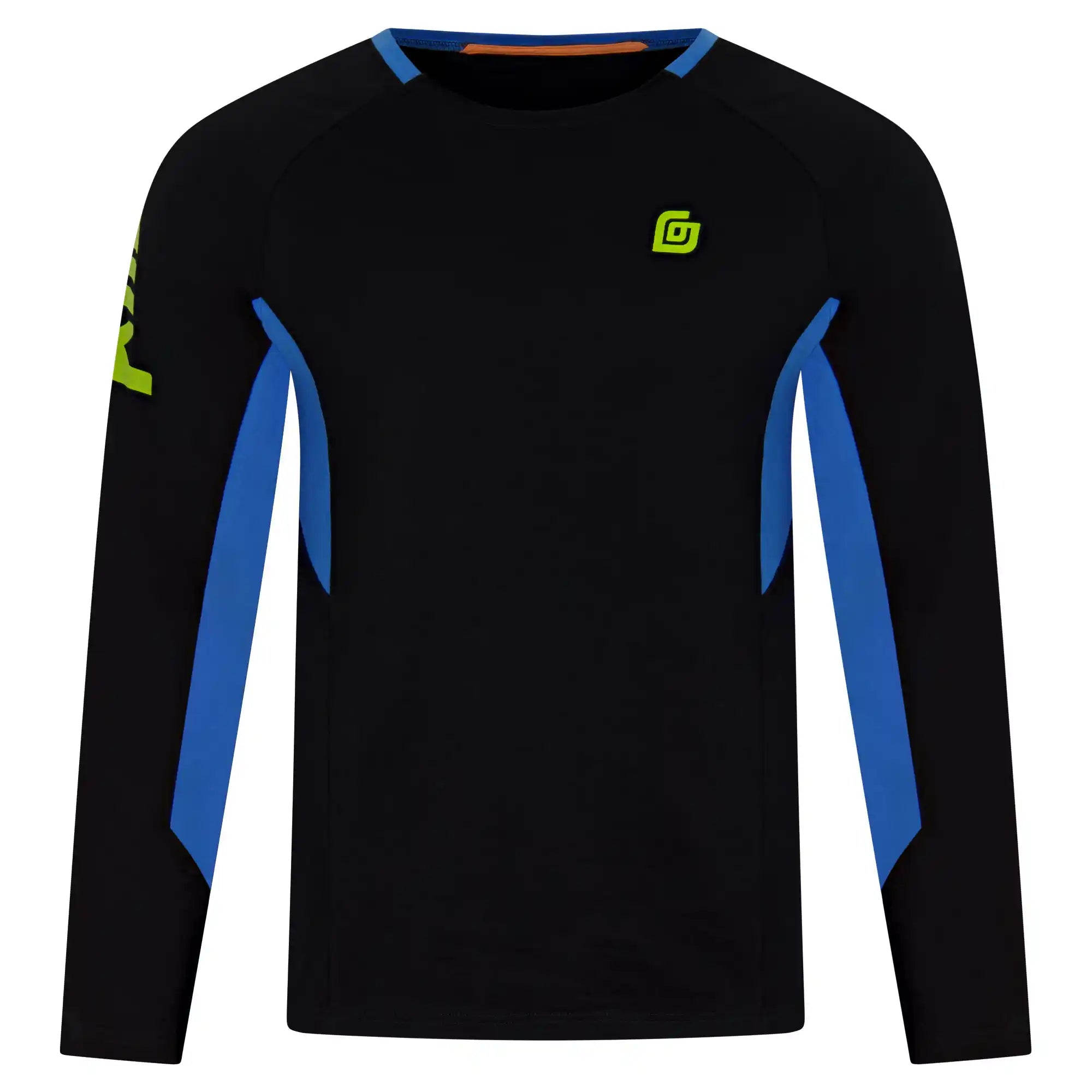 KiiGO Herren Longshirt in elegantem schwarz. Fitness, Running, Workout. Weich und angenehm auf der Haut, aus 100% biologisch abbaubaren Fasern. Atmungsaktiv, schnelltrocknend, stylisch.