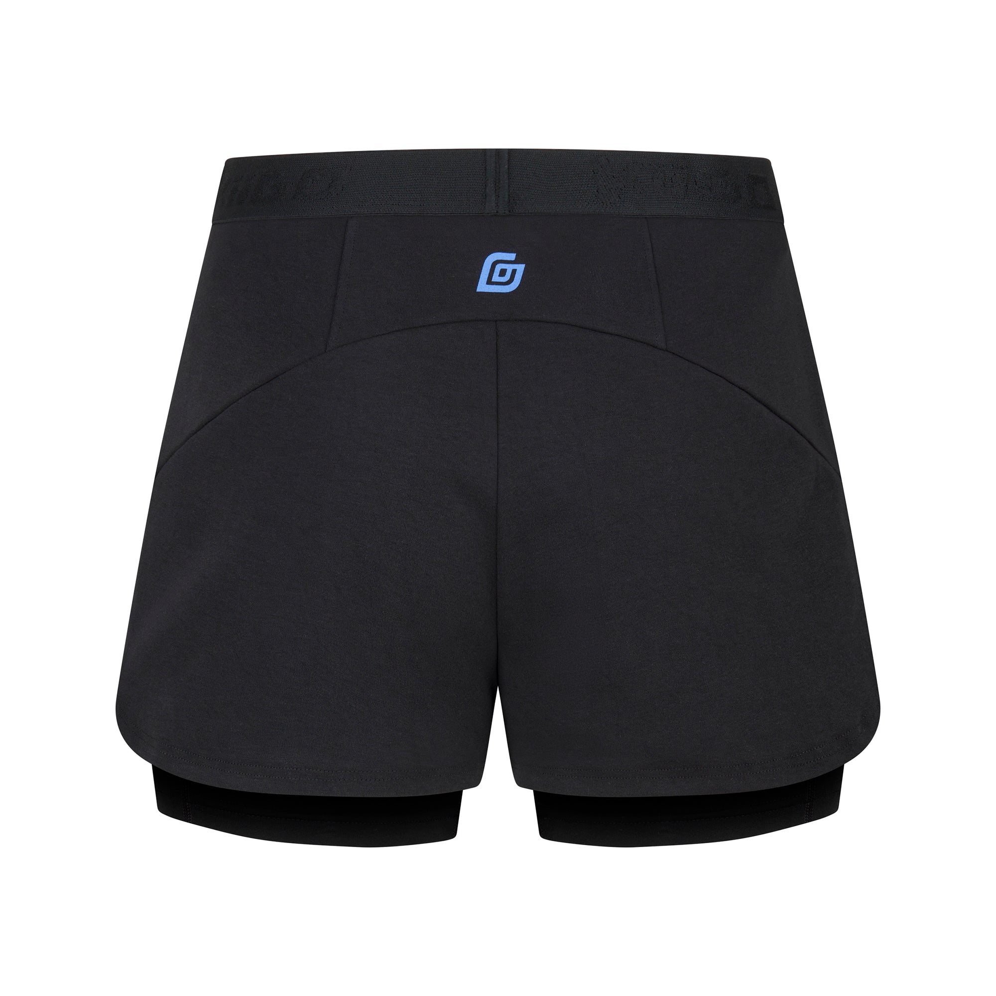 KiiGO Shorts Damen in schwarz 2-in-1 Außenshort in Biobaumwolle, innen Radlerhose in atmungsaktivem, weichen Tencel