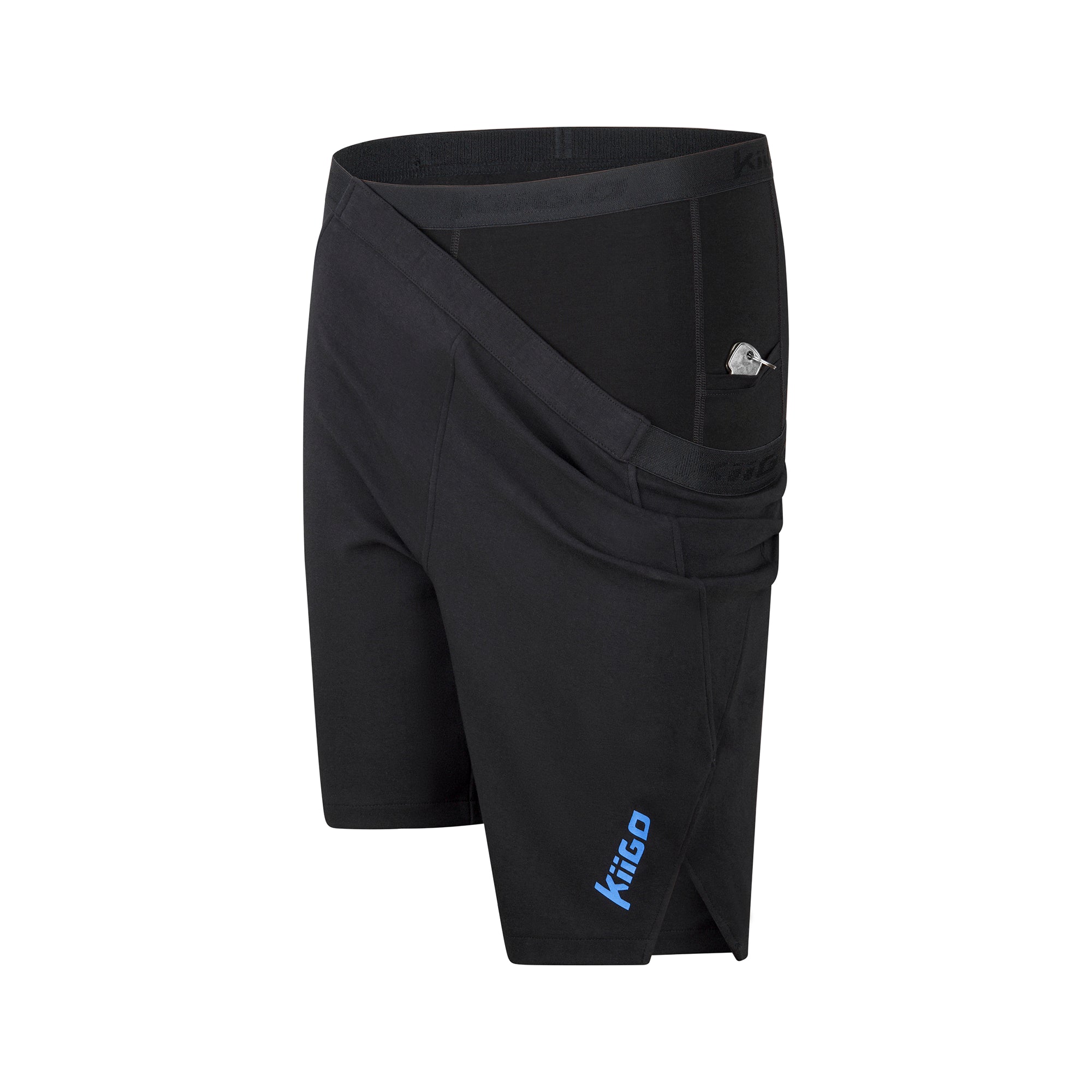 KiiGO Shorts Herren 2-in-1 Außenshort in Biobaumwolle, innen Radlerhose in atmungsaktivem, weichen Tencel