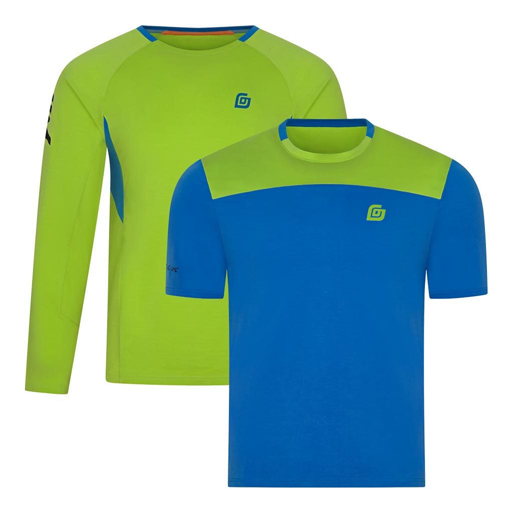 Herren Laufset blau/lime (2-teilig)