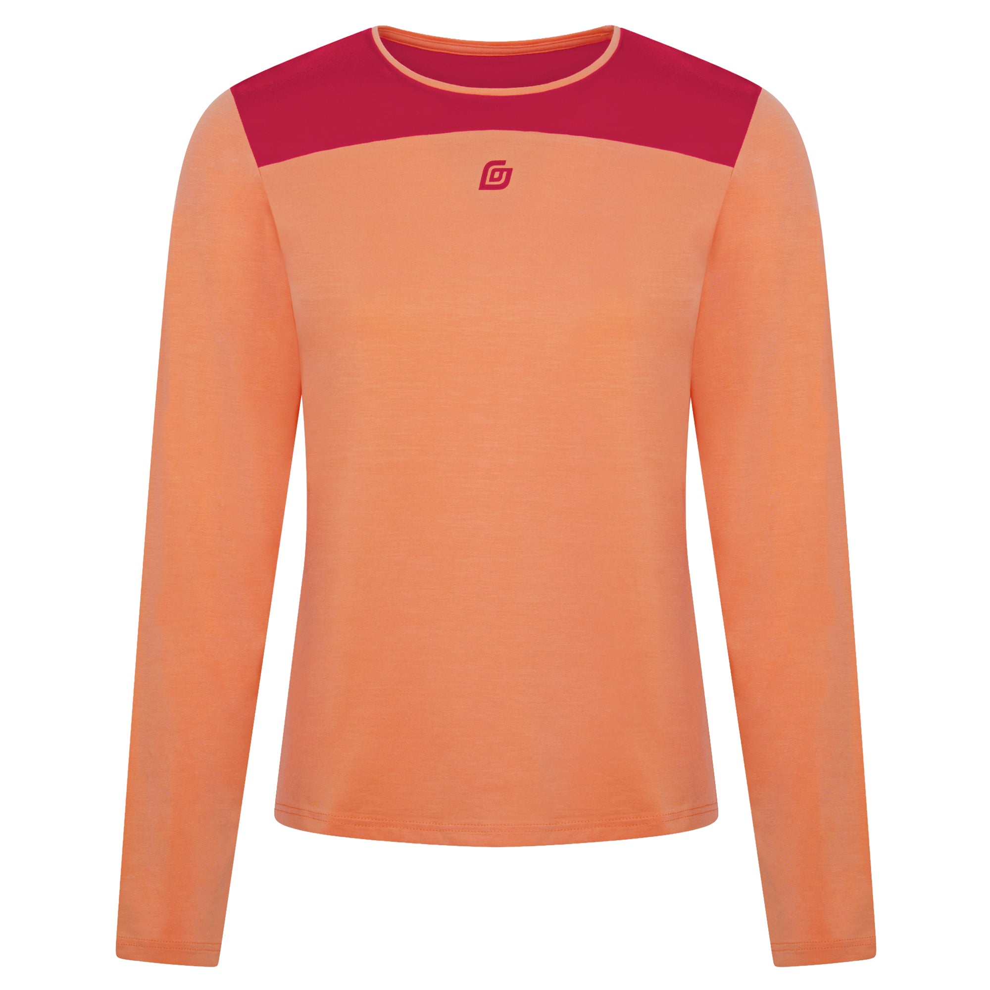 Damen Longshirt Peach/Rot