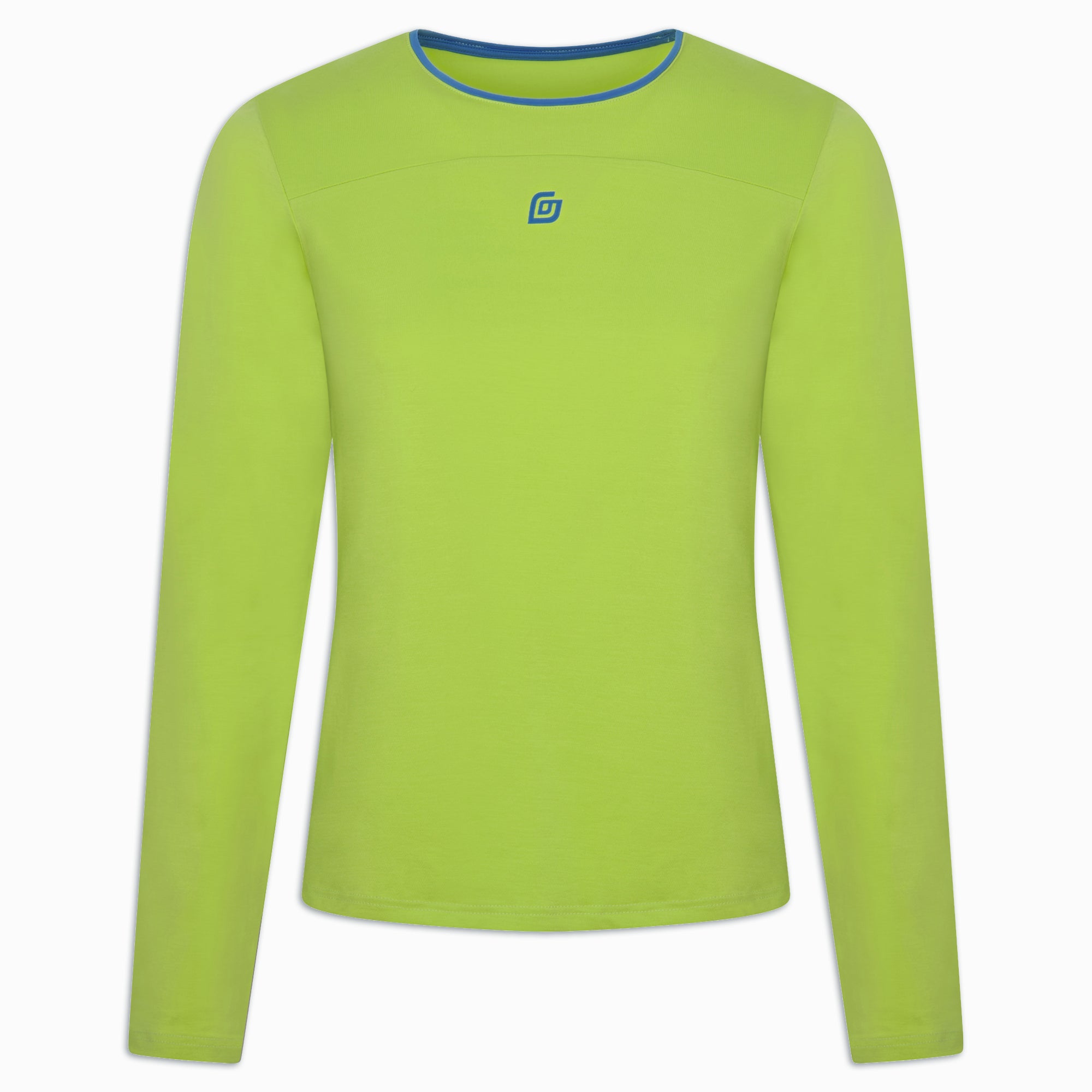 Damen Sport Langarmshirt Limepunch Grün – Frontansicht