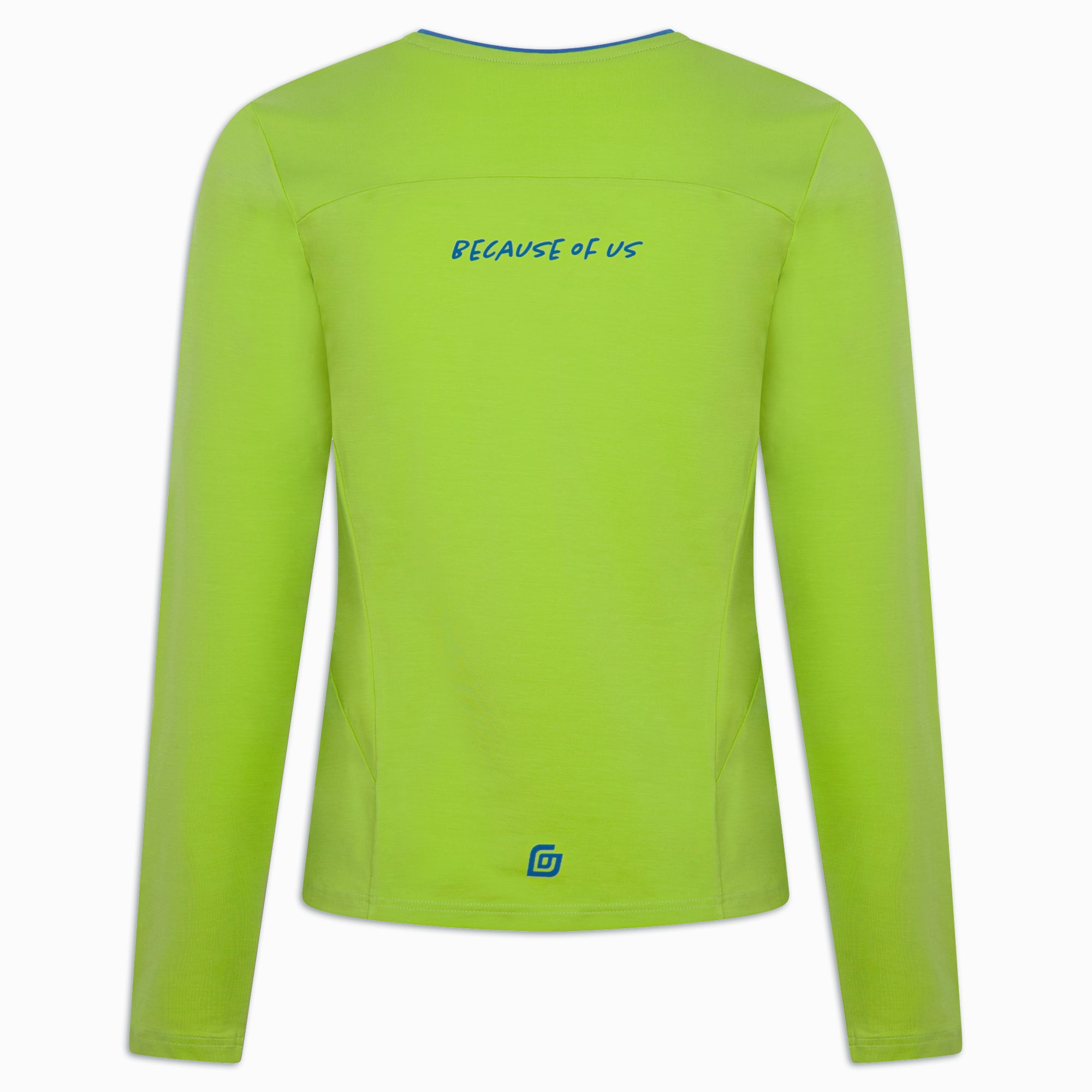 Damen Sport Langarmshirt Limepunch Grün – Rückseite