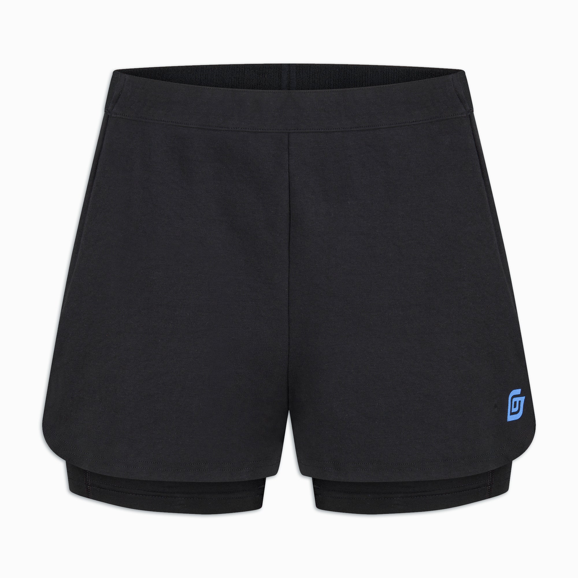 Laufshorts 2-in-1 Schwarz mit schwarzer Innen-Tight