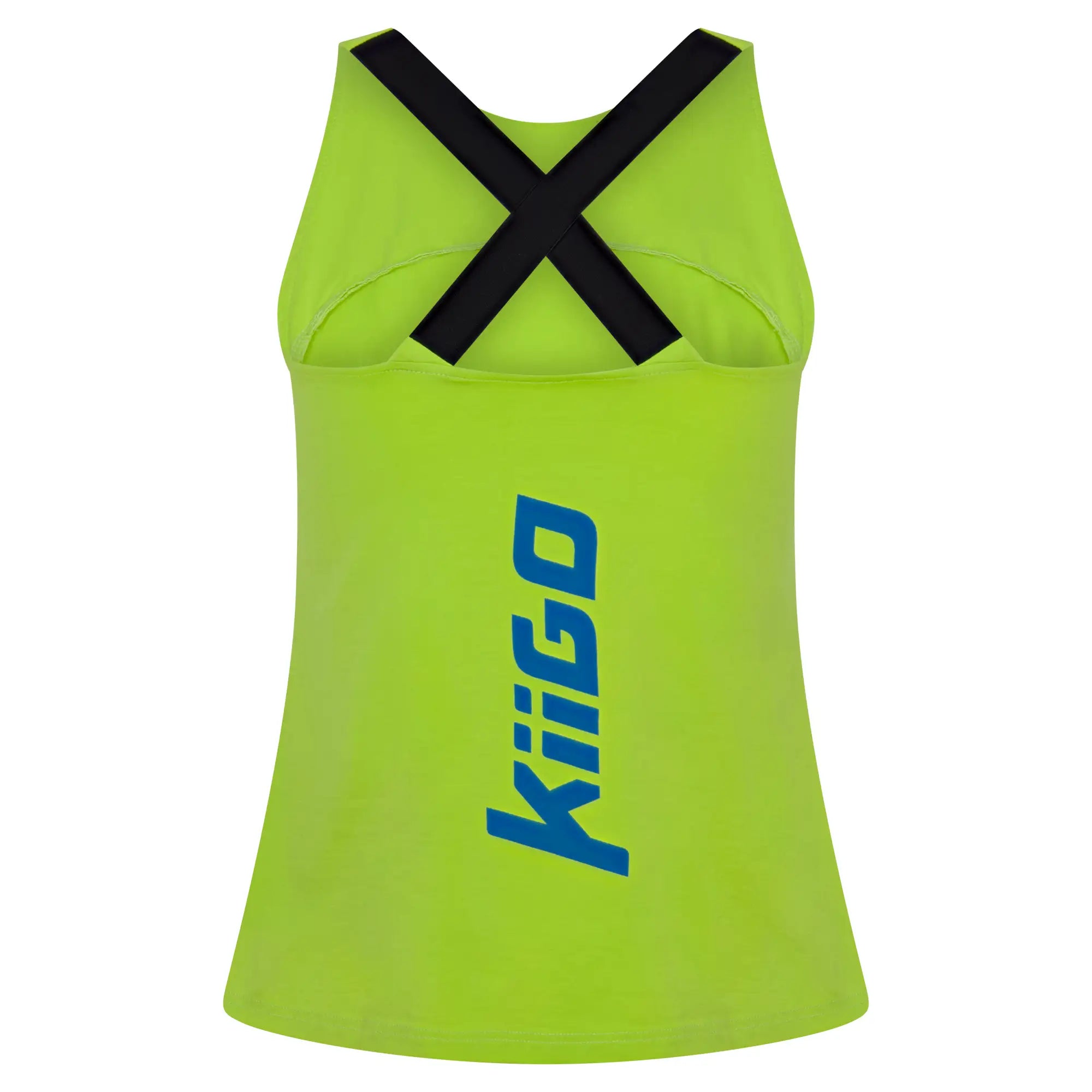 Damen Tanktop ohne Arm in leuchtendem Limepunch. Leicht und angenehm weich auf der Haut. Hypoallergen. 100% biologisch abbaubar.