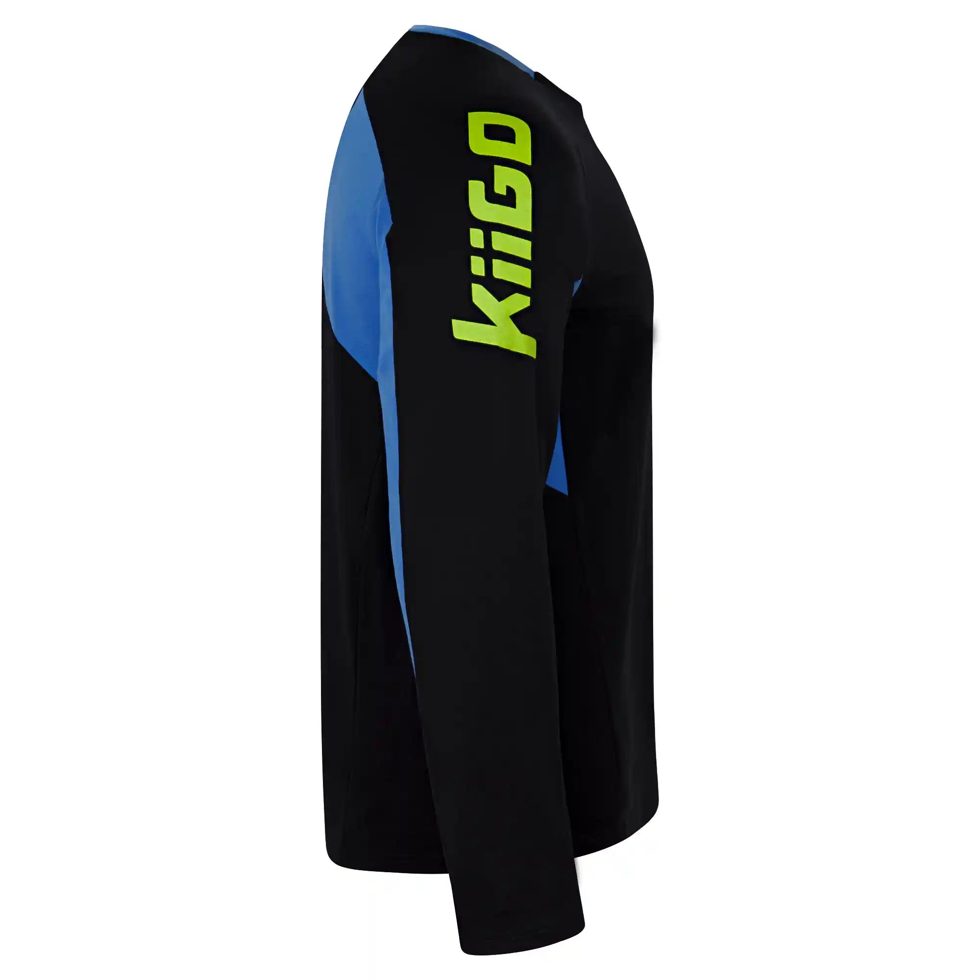 KiiGO Herren Longshirt in elegantem schwarz. Fitness, Running, Workout. Weich und angenehm auf der Haut, aus 100% biologisch abbaubaren Fasern. Atmungsaktiv, schnelltrocknend, stylisch. 