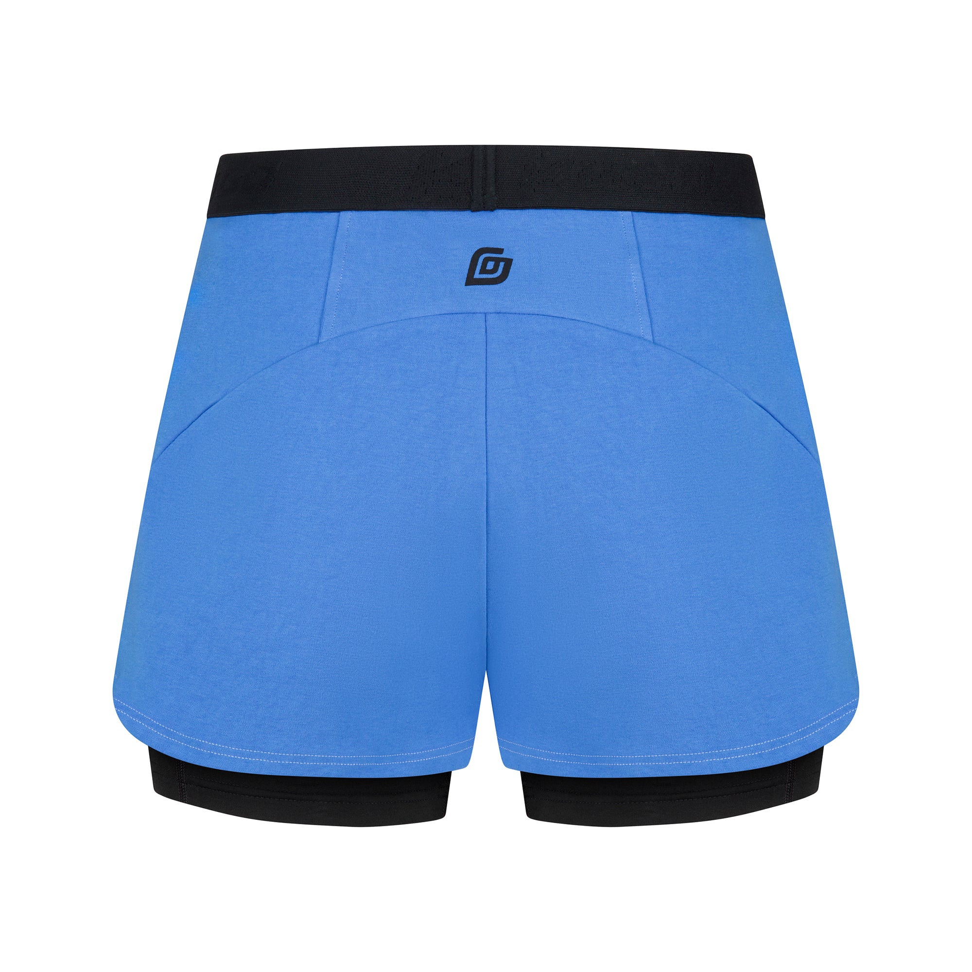 KiiGO Shorts Damen in blau 2-in-1 Außenshort in Biobaumwolle, innen Radlerhose in atmungsaktivem, weichen Tencel