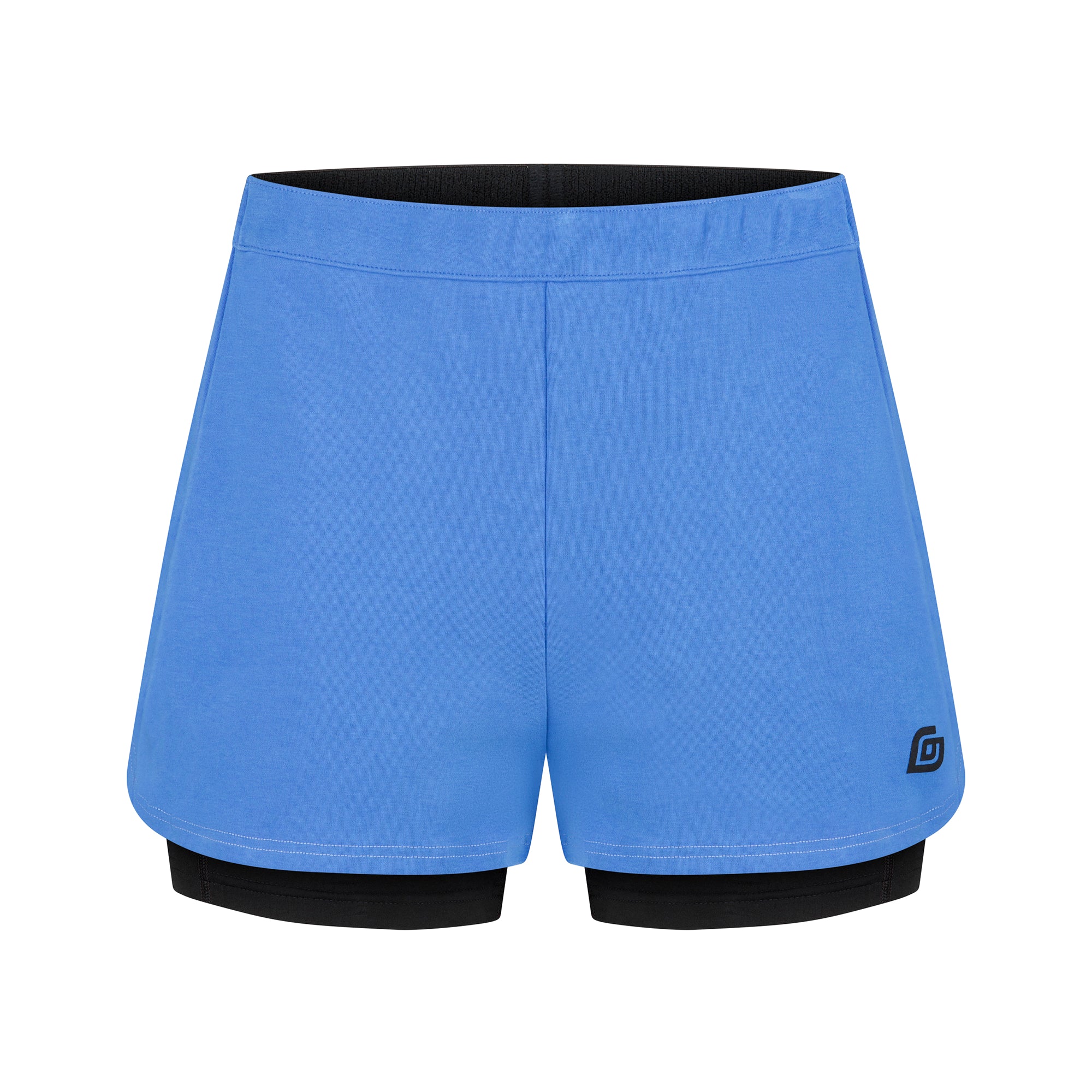 KiiGO Shorts Damen in blau 2-in-1 Außenshort in Biobaumwolle, innen Radlerhose in atmungsaktivem, weichen Tencel