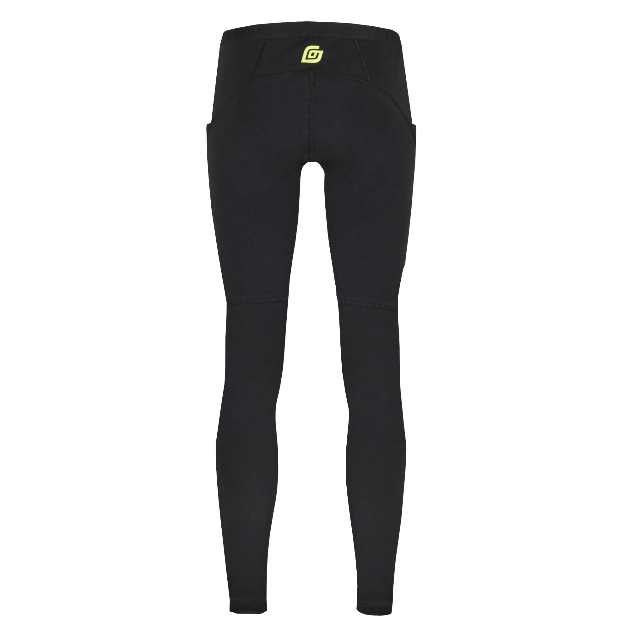 KiiGO Herren Lauf-Leggings in Schwarz, Rückansicht, formstabiler Sitz für Herbst/Winter-Runs