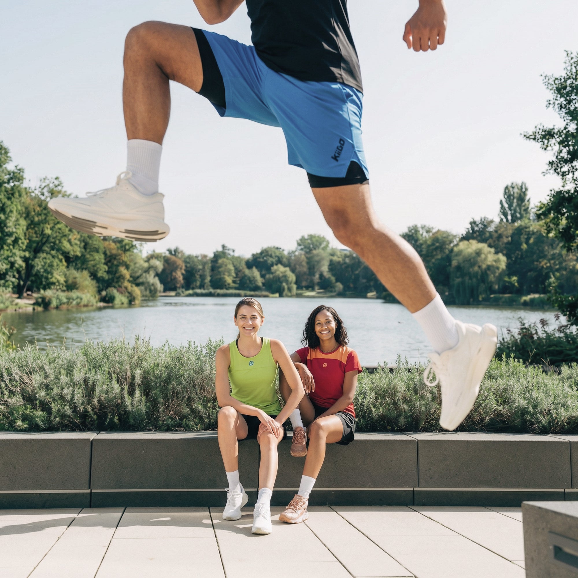 Herren Shorts Blau 2-in-1