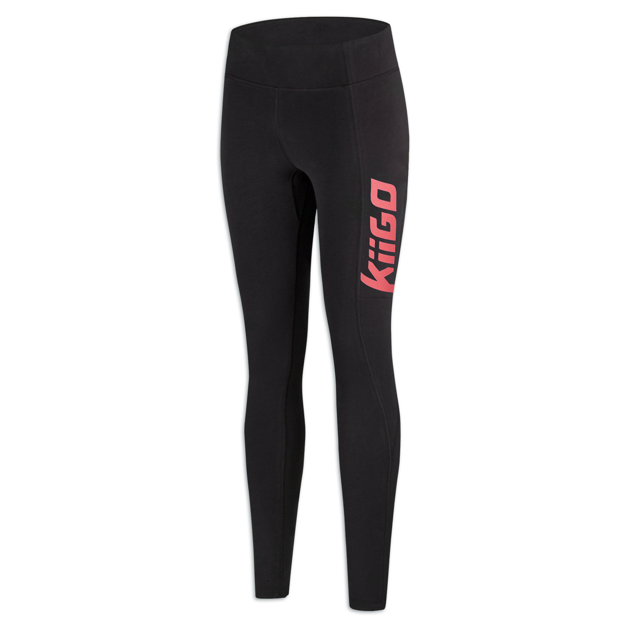 Damen Lauf-Leggings Schwarz/Rot-Peach