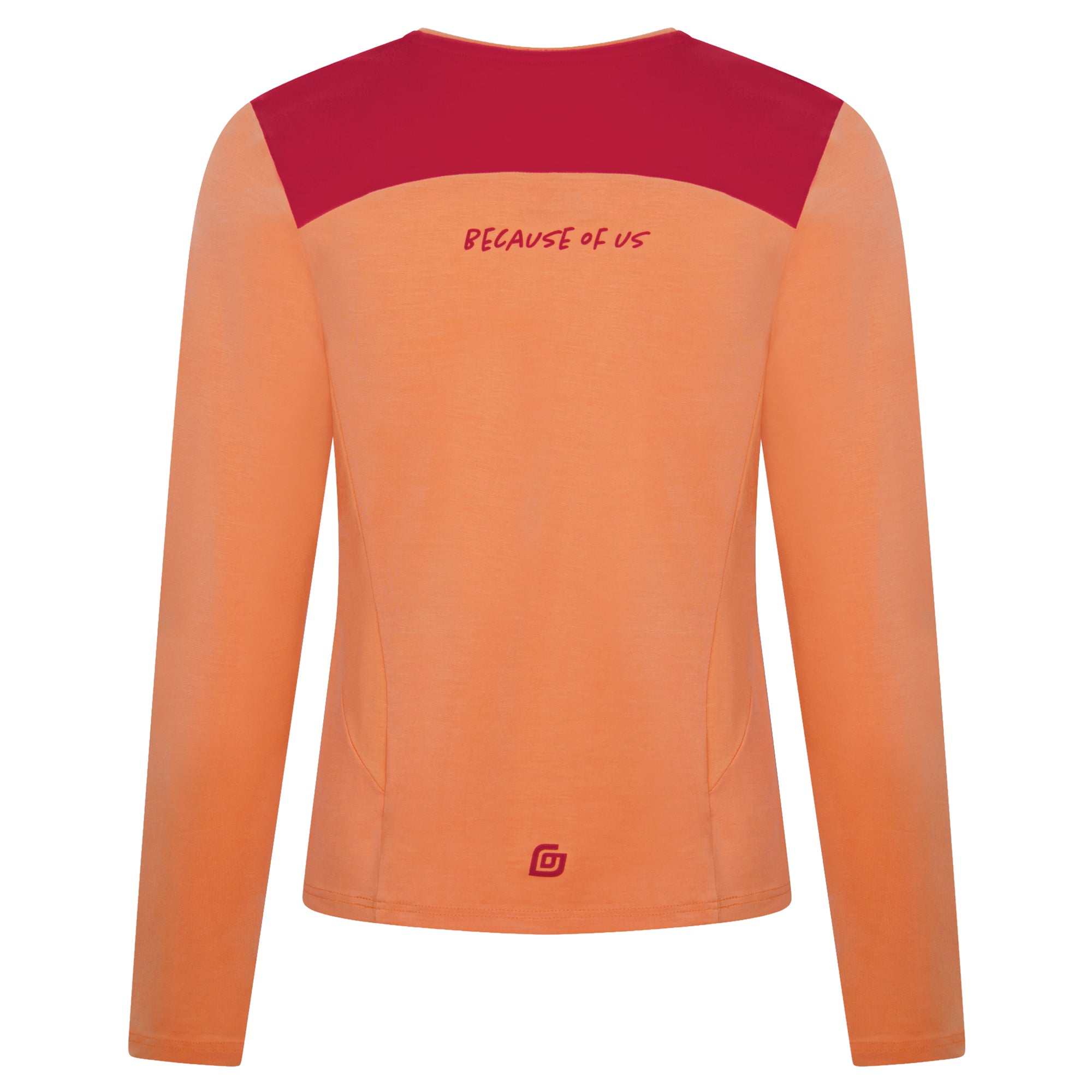Damen Longshirt Peach/Rot